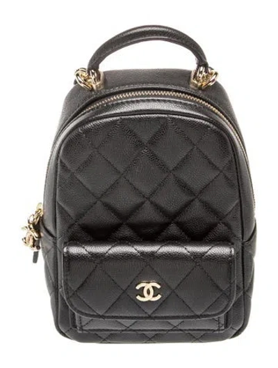 Pre-owned Chanel 2024 Classic Mini Cc Backpack In Black