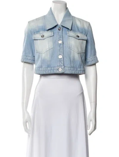Pre-owned Chanel 2024 Coco Beach Denim Jacket In Blue