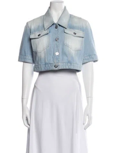 Pre-owned Chanel 2024 Coco Beach Denim Jacket In Blue