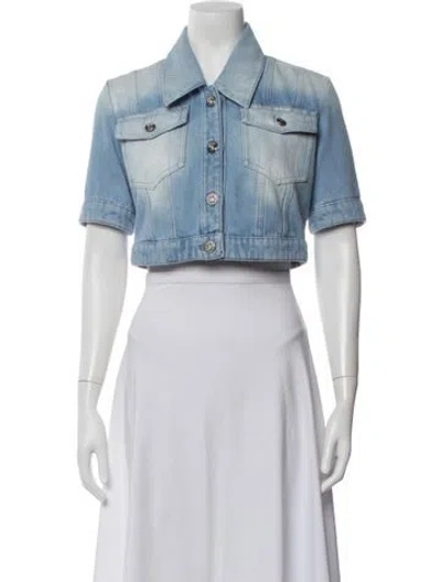 Pre-owned Chanel 2024 Coco Beach Denim Jacket In Blue