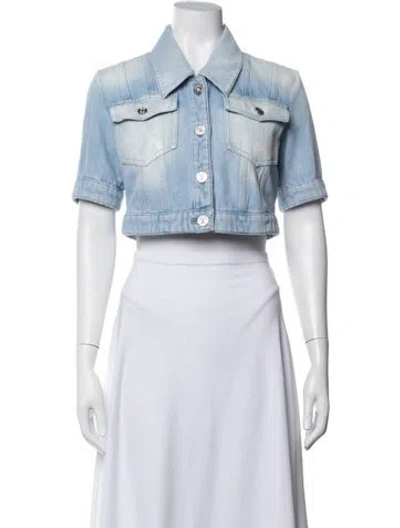 Pre-owned Chanel 2024 Coco Beach Denim Jacket W/ Tags In Blue