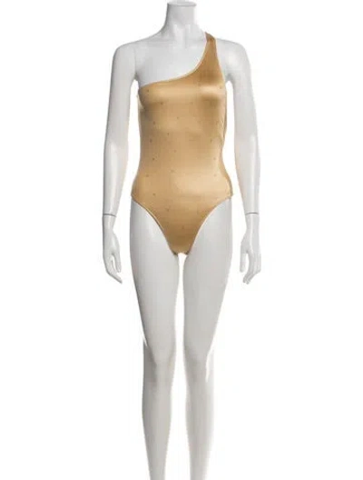 Pre-owned Chanel 2024 Coco Beach One-piece W/ Tags In Gold