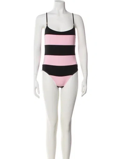 Pre-owned Chanel 2024 Coco Beach One-piece W/ Tags In Pink