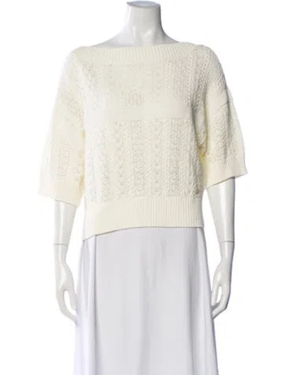 Pre-owned Chanel 2024 Coco Beach Sweater In White
