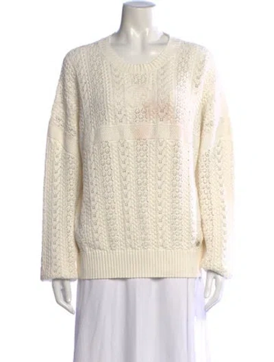 Pre-owned Chanel 2024 Coco Beach Sweater In White