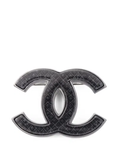 Pre-owned Chanel 2024 Coco Mark Brooch In Silver