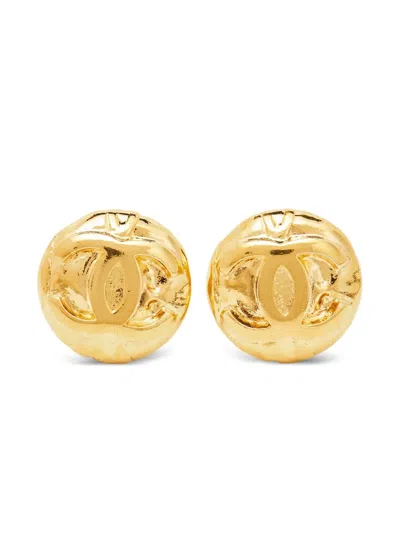 Pre-owned Chanel 2024 Coco Mark Earrings In Gold