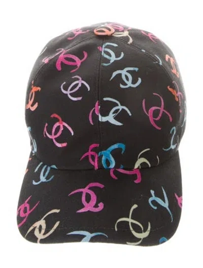 Pre-owned Chanel 2024 Cotton Cc Baseball Cap In Black