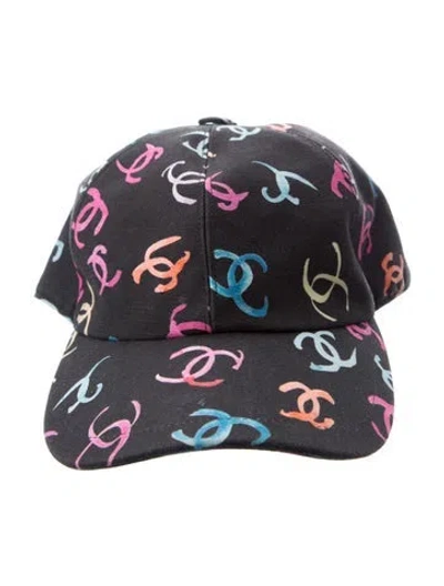 Pre-owned Chanel 2024 Cotton Cc Baseball Cap In Black