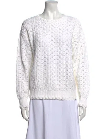 Pre-owned Chanel 2024 Crew Neck Sweater In White