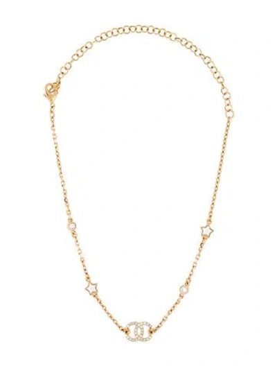 Pre-owned Chanel 2024 Faux Pearl & Strass Cc Choker Necklace, 19" In Multicolor