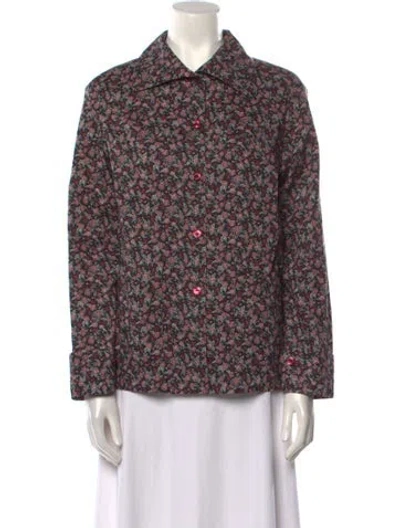 Pre-owned Chanel 2024 Floral Print Blouse In Black