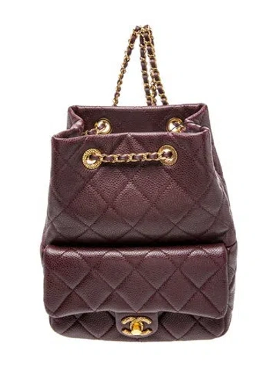 Pre-owned Chanel 2024 Front Pocket Backpack W/tags In Burgundy