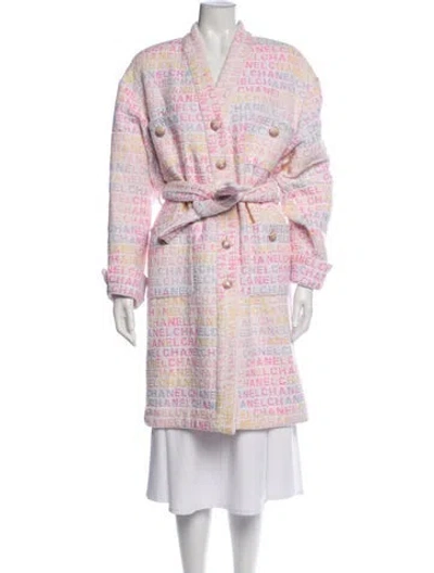 Pre-owned Chanel 2024 Graphic Print Coat In Pink
