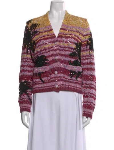 Pre-owned Chanel 2024 Graphic Print Sweater In Pink