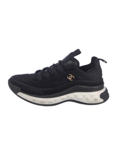 Pre-owned Chanel 2024 Interlocking Cc Logo Athletic Sneakers In Black