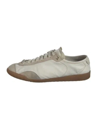 Pre-owned Chanel 2024 Interlocking Cc Logo Athletic Sneakers In Neutrals/white