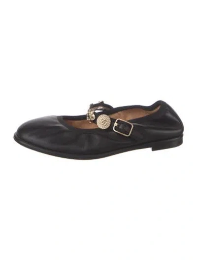 Pre-owned Chanel 2024 Interlocking Cc Logo Ballet Flats In Black