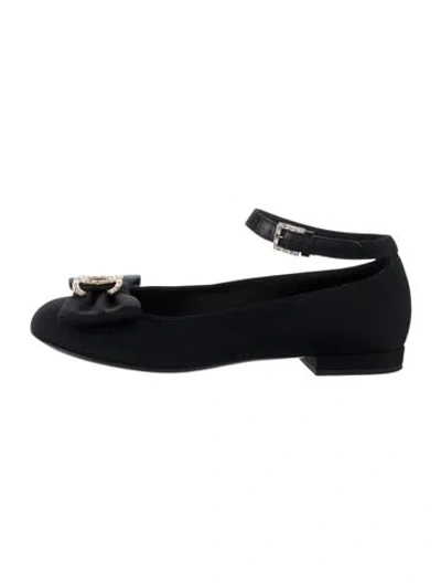 Pre-owned Chanel 2024 Interlocking Cc Logo Ballet Flats In Black