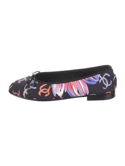Pre-owned Chanel 2024 Interlocking Cc Logo Ballet Flats In Blue