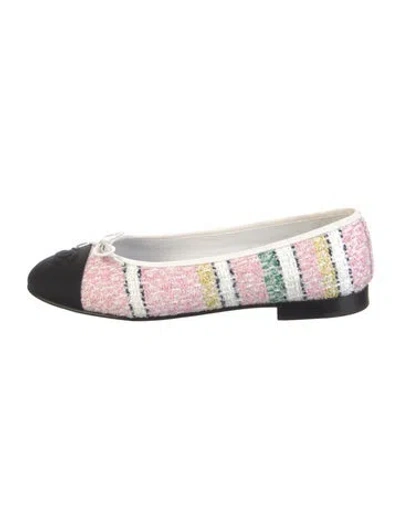 Pre-owned Chanel 2024 Interlocking Cc Logo Ballet Flats In White