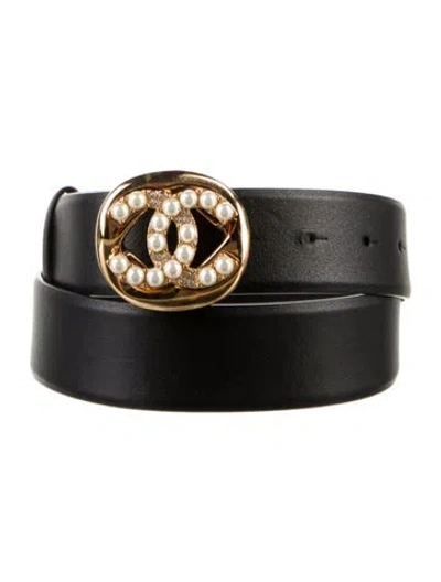 Pre-owned Chanel 2024 Interlocking Cc Logo Belt Kit In Black