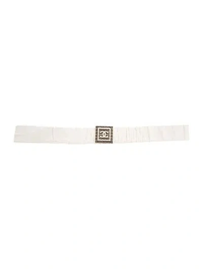 Pre-owned Chanel 2024 Interlocking Cc Logo Belt In Neutral