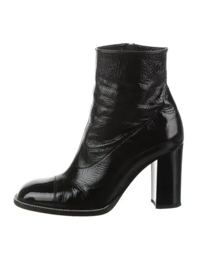 Pre-owned Chanel 2024 Interlocking Cc Logo Boots In Black