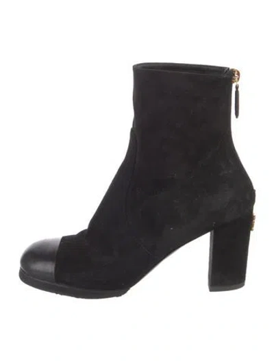 Pre-owned Chanel 2024 Interlocking Cc Logo Boots In Black