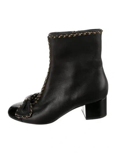 Pre-owned Chanel 2024 Interlocking Cc Logo Boots In Black
