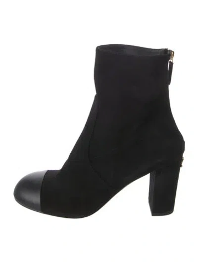 Pre-owned Chanel 2024 Interlocking Cc Logo Boots In Black