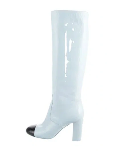 Pre-owned Chanel 2024 Interlocking Cc Logo Boots In Blue