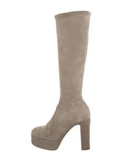 Pre-owned Chanel 2024 Interlocking Cc Logo Boots In Neutral