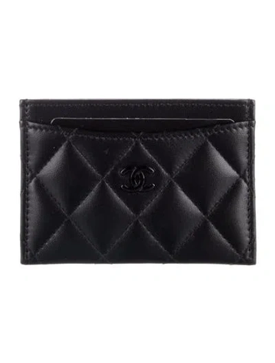 Pre-owned Chanel 2024 Interlocking Cc Logo Card Holder In Black