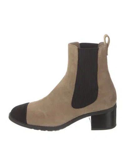 Pre-owned Chanel 2024 Interlocking Cc Logo Chelsea Boots In Neutral