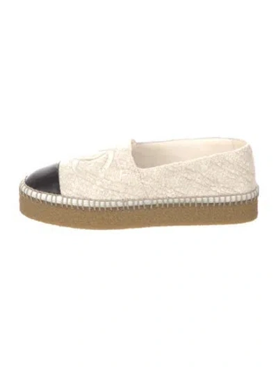 Pre-owned Chanel 2024 Interlocking Cc Logo Espadrilles In Neutral