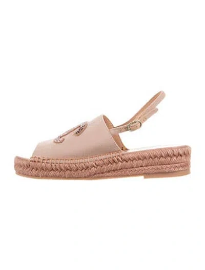 Pre-owned Chanel 2024 Interlocking Cc Logo Espadrilles In Pink