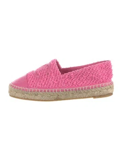 Pre-owned Chanel 2024 Interlocking Cc Logo Espadrilles In Pink