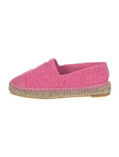 Pre-owned Chanel 2024 Interlocking Cc Logo Espadrilles In Pink
