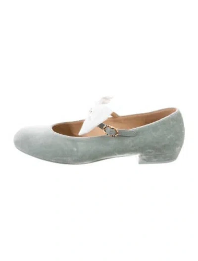 Pre-owned Chanel 2024 Interlocking Cc Logo Flats In Green
