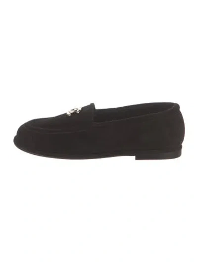 Pre-owned Chanel 2024 Interlocking Cc Logo Loafers In Black
