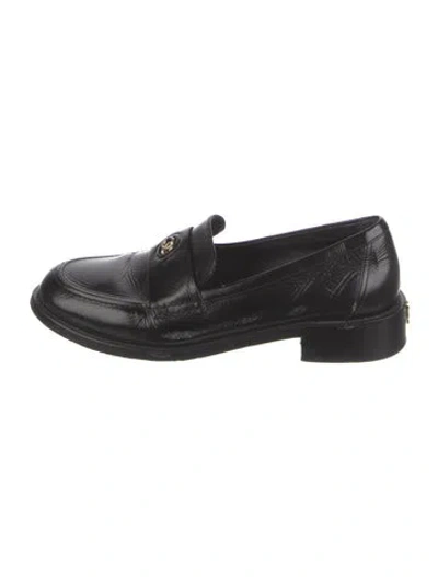 Pre-owned Chanel 2024 Interlocking Cc Logo Loafers In Black