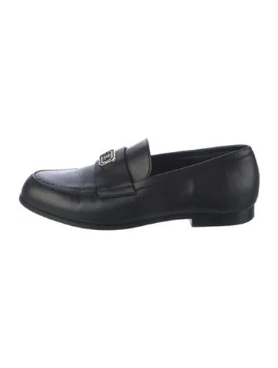 Pre-owned Chanel 2024 Interlocking Cc Logo Loafers In Black