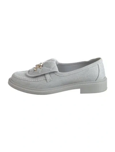 Pre-owned Chanel 2024 Interlocking Cc Logo Loafers In Blue