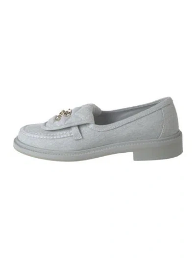 Pre-owned Chanel 2024 Interlocking Cc Logo Loafers In Blue