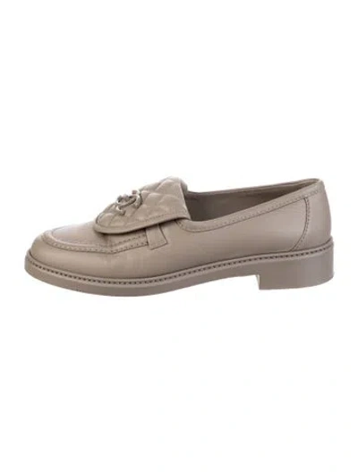 Pre-owned Chanel 2024 Interlocking Cc Logo Loafers In Gray