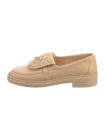 Pre-owned Chanel 2024 Interlocking Cc Logo Loafers In Neutrals