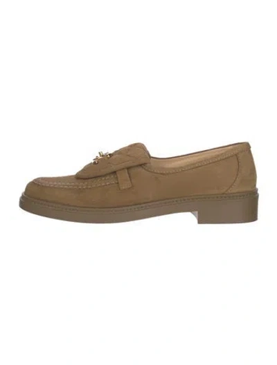 Pre-owned Chanel 2024 Interlocking Cc Logo Loafers In Neutrals