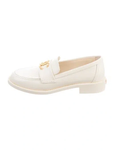Pre-owned Chanel 2024 Interlocking Cc Logo Loafers In Neutrals