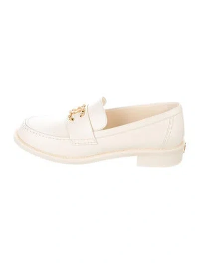 Pre-owned Chanel 2024 Interlocking Cc Logo Loafers In Neutrals